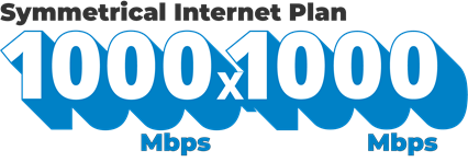 1 Gig x 1 Gig Symmetrical Internet Plan - $180/mo.